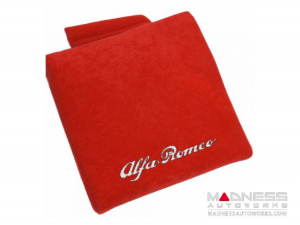 Seat Cushion - Red w/ Alfa Romeo Logo in White Seat Cushion - Red w/ Alfa Romeo Logo in White